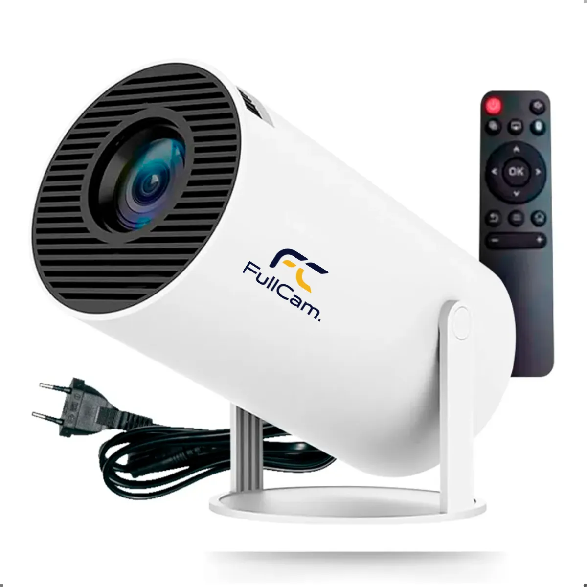 Mini Projetor Portátil Hy300 4K com Android, Wi-Fi e Bluetooth