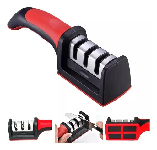 Amolador E Afiador De Facas 3 Em 1 Profissional 3 Niveis