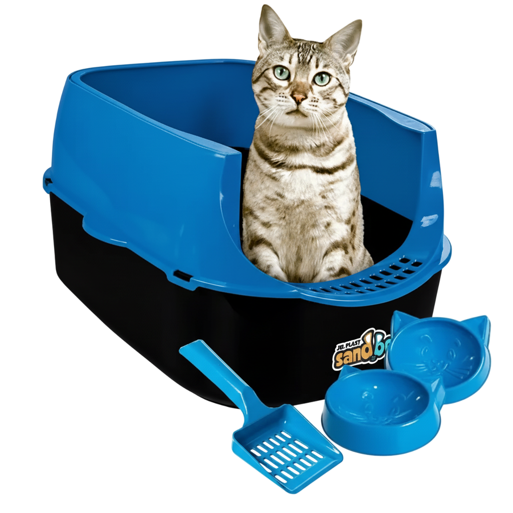 Caixa De Areia Gato Banheiro Fechada Borda Alta Gigante