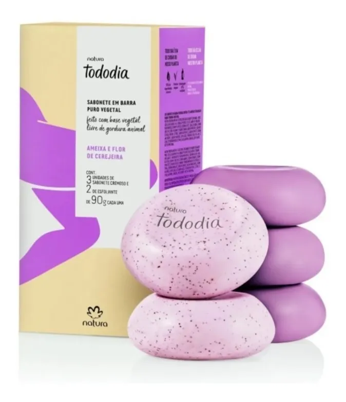 Sabonete Natura Tododia Ameixa e Flor de Cerejeira 5 unidades de 90g
