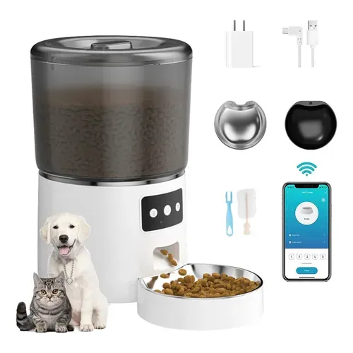 Alimentador Dispenser Inteligente Duplo Pet Gatos Wi-fi 4litos