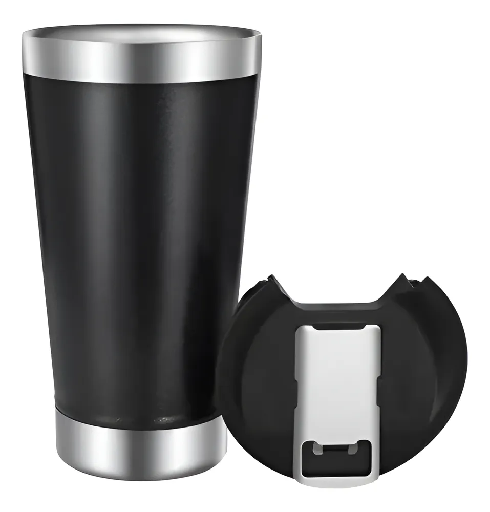 Copo Térmico 473ml Com Tampa E Abridor Para Cerveja