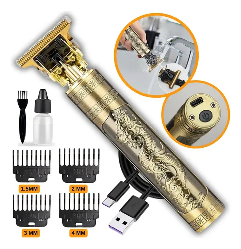 Maquininha De Cortar Cabelo Barbeador Eletrico Aparador De Pelos Acabamento Dragão Buda Profissional