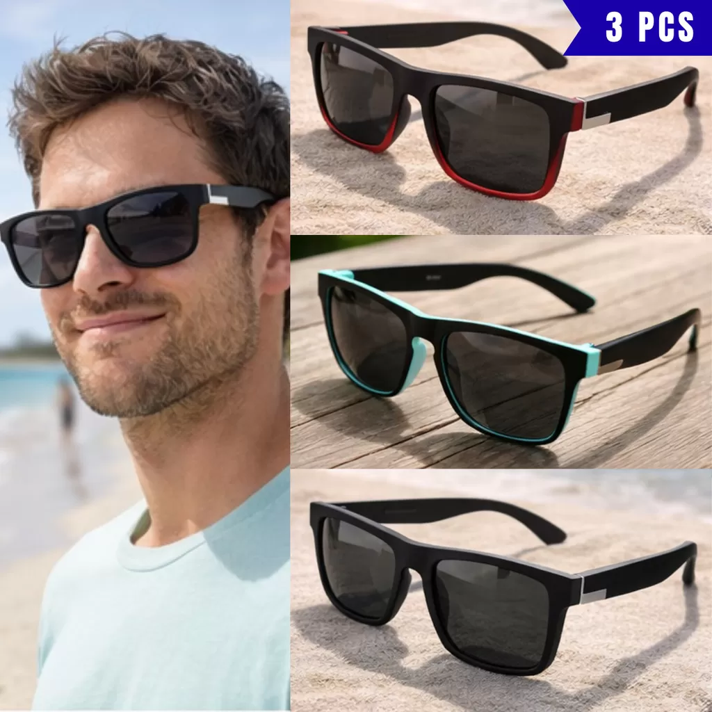 KIT 3 Óculos De Sol Para Homens Esportes Ao Ar Livre Ciclismo Condução Pesca