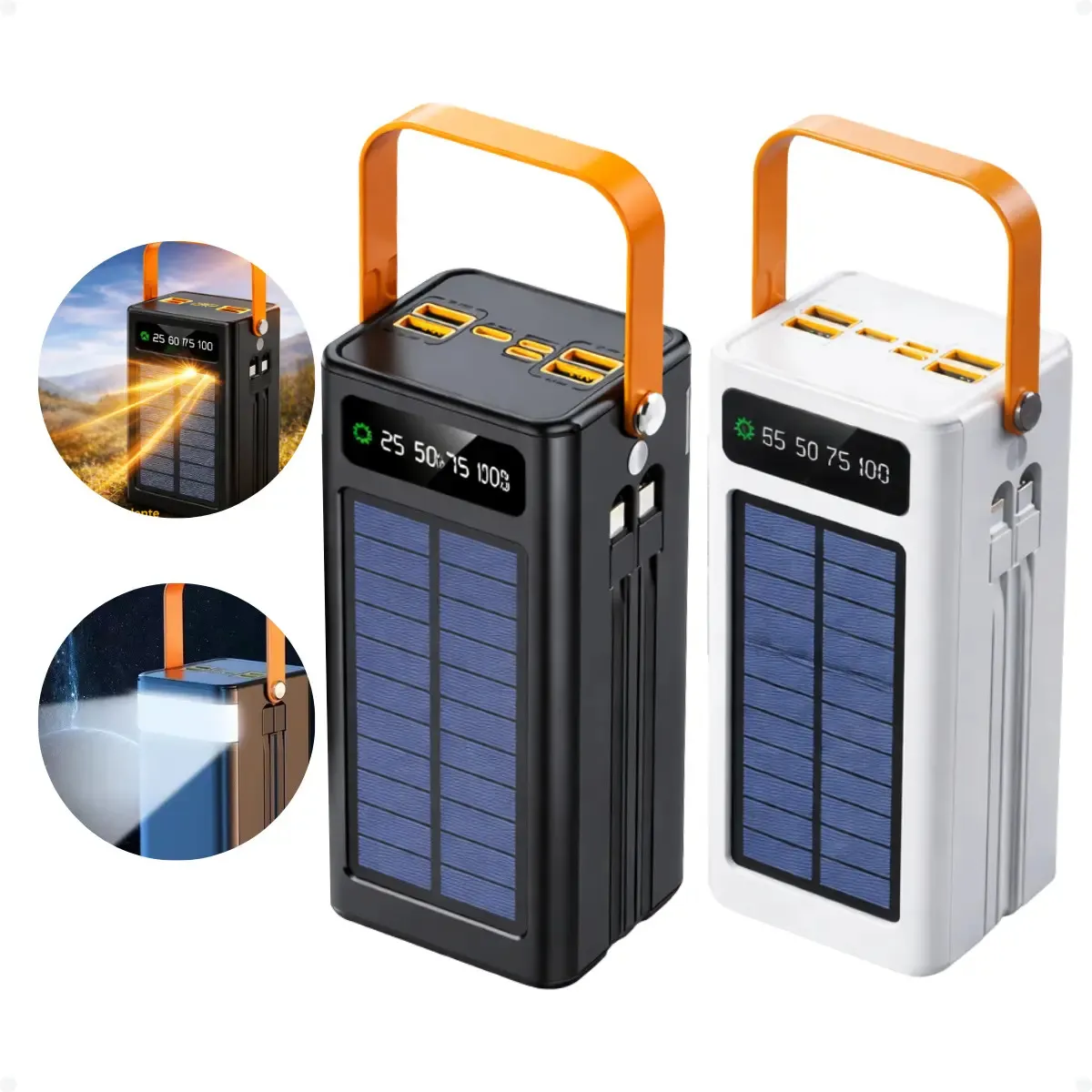 Carregador Portátil Power Bank Solar Turbo 50.000mah Rápido