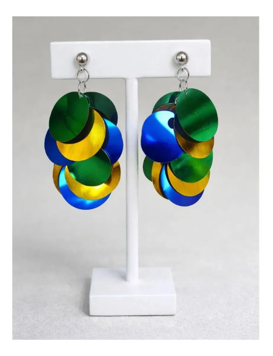 Brinco Em Camadas Elegante Brasil Acessório Tendência Copa