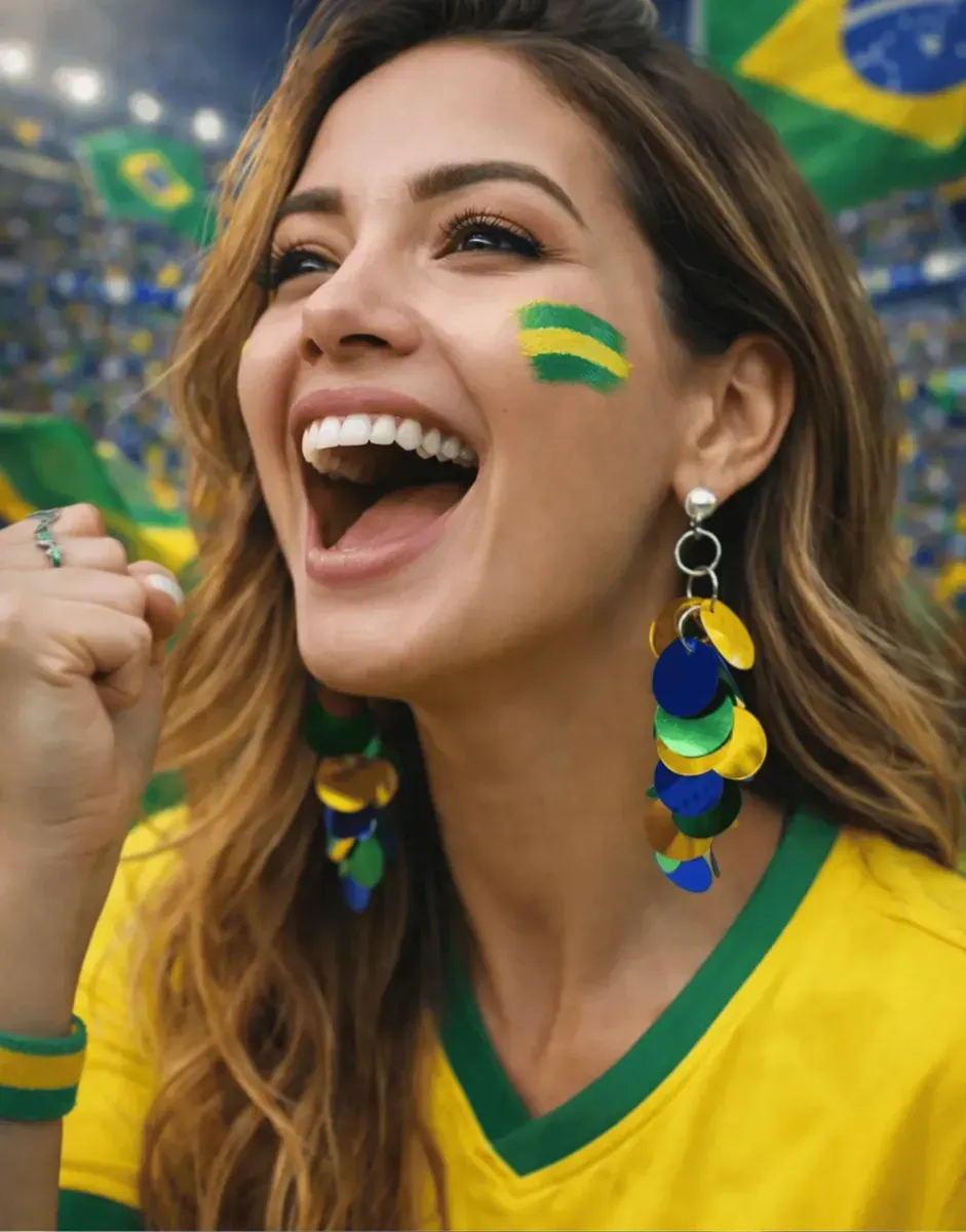 Brinco Em Camadas Elegante Brasil Acessório copa