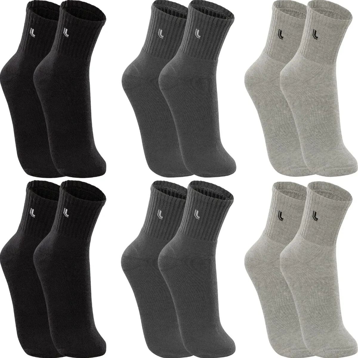 Kit 6 Pares Meias Lupo Cano Médio Esportivas Academia