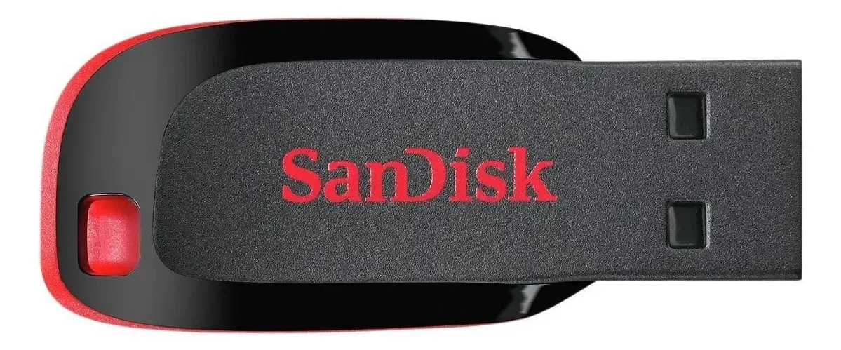 Pen drive SanDisk Cruzer Blade 2.0 preto e vermelho Original lacrado