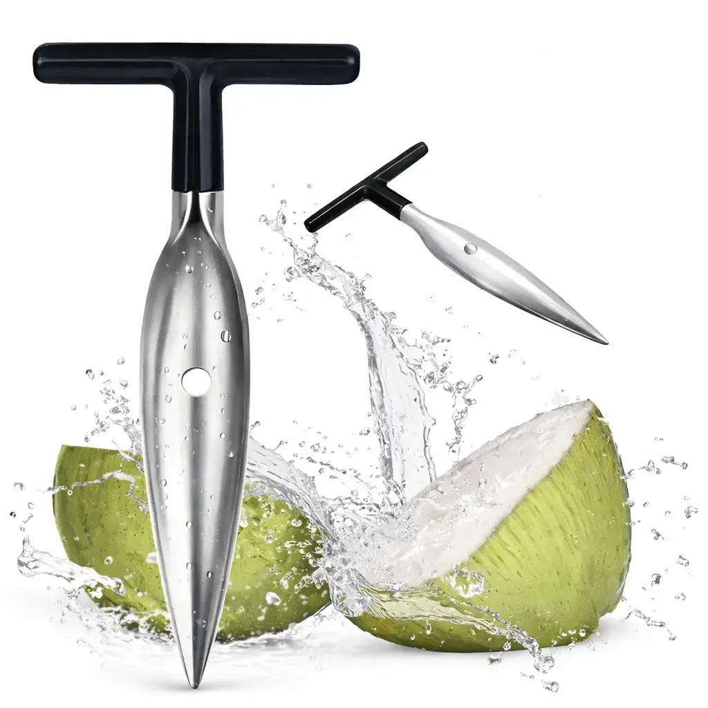 Abridor Furador De Coco Em Aço Inox Profissional Reforçado Abre Fácil Alta Durabilidade Resistente