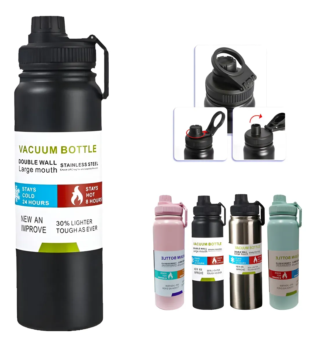 Garrafa Termica 800ml Inox Academia Quente Frio Portatil