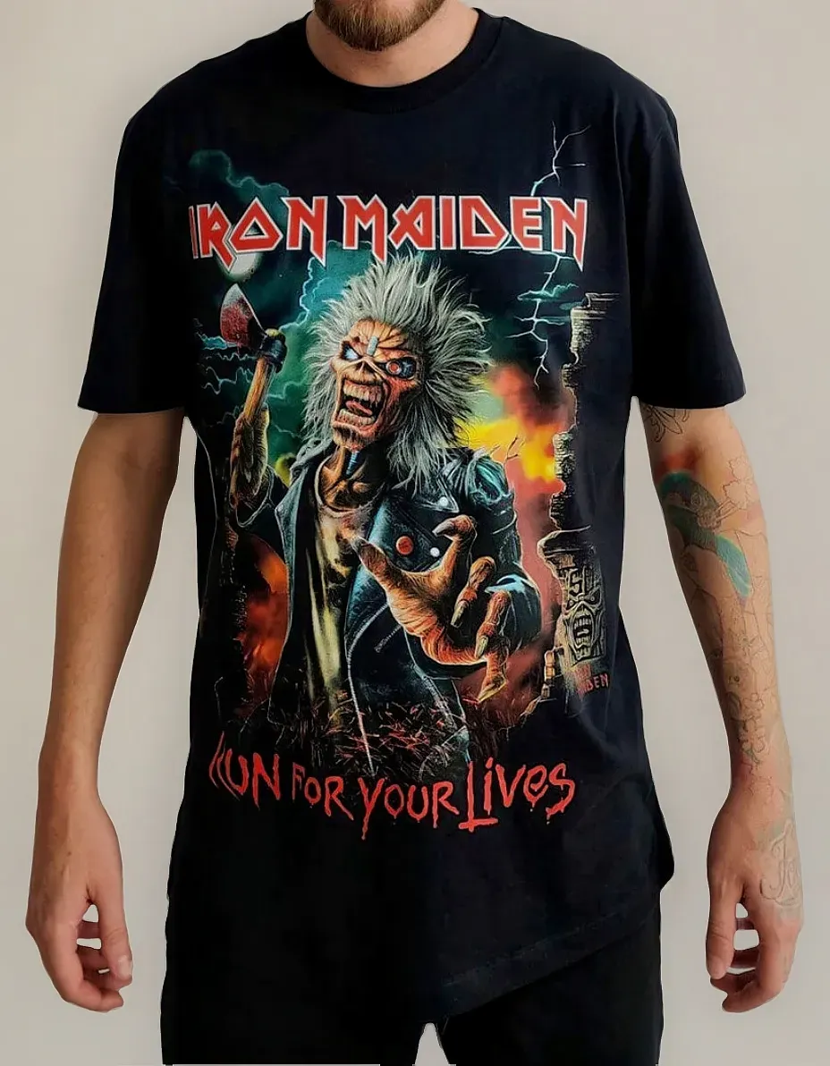 Camiseta Iron Maiden Run For Your Lives World Tour