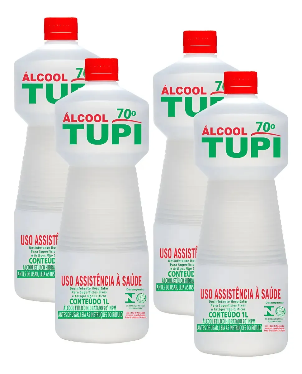 Álcool Antibactericida Tupi 70% 4 Unidades - Neutra
