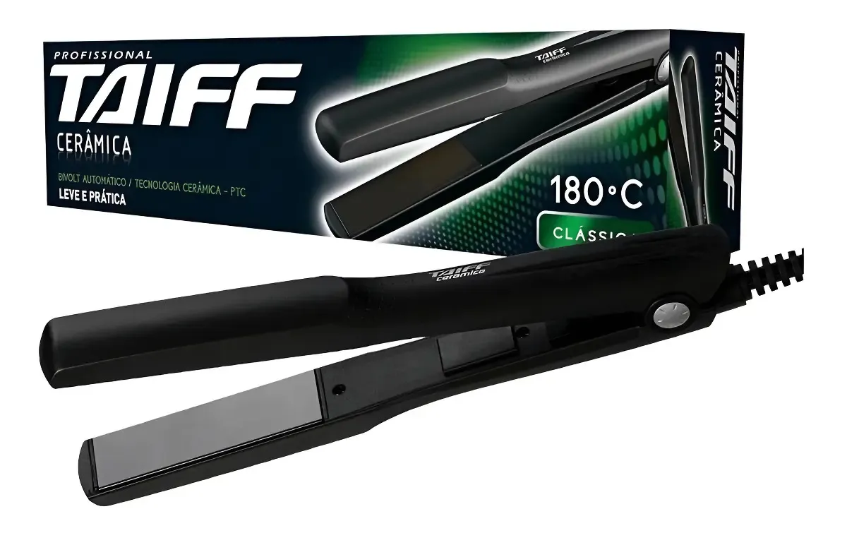 Prancha Cerâmica Profissional Classic 180° Taiff Bivolt Preto