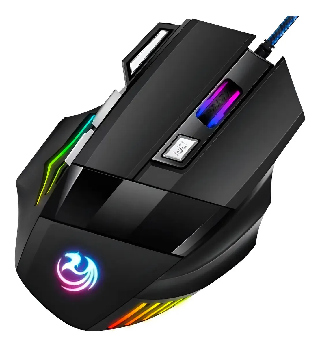 Mouse Gamer Para Jogo 3.200 Dpi Óptico Com Luzes Led Rgb Usb