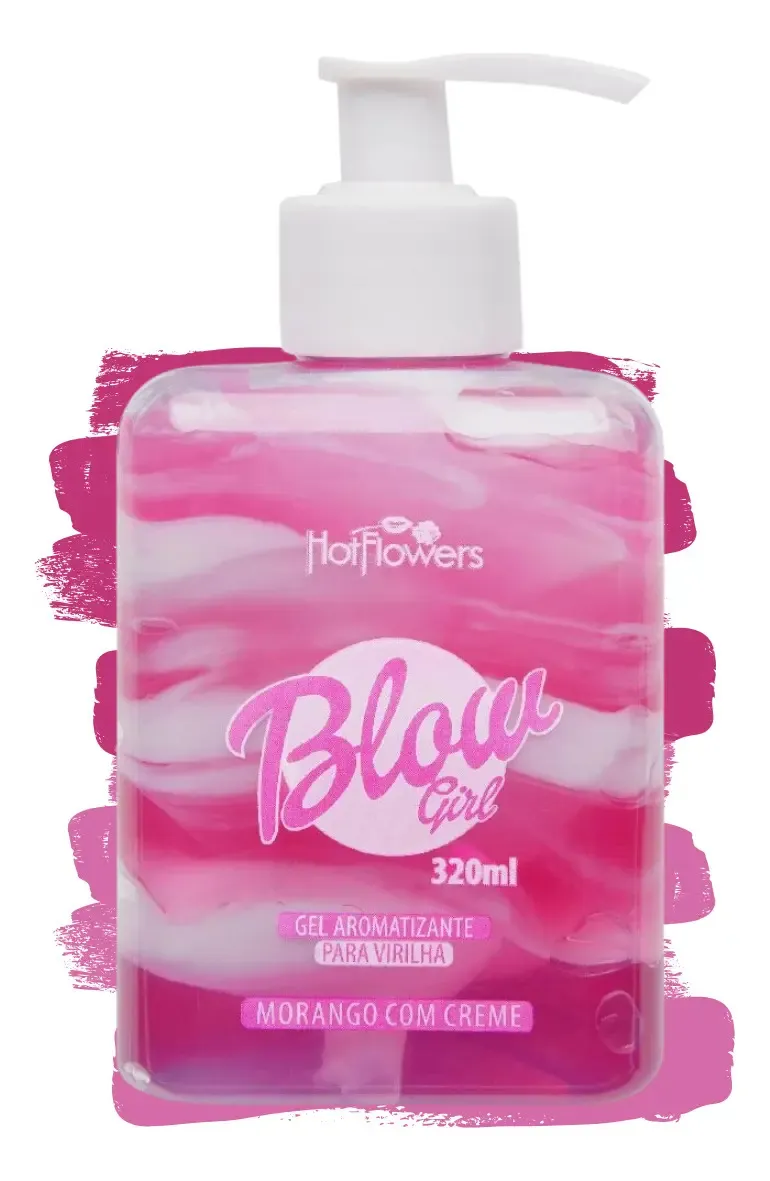 Creme e Gel Beijável Blow Girl Morango Com Creme Hot Flowers 320 mL