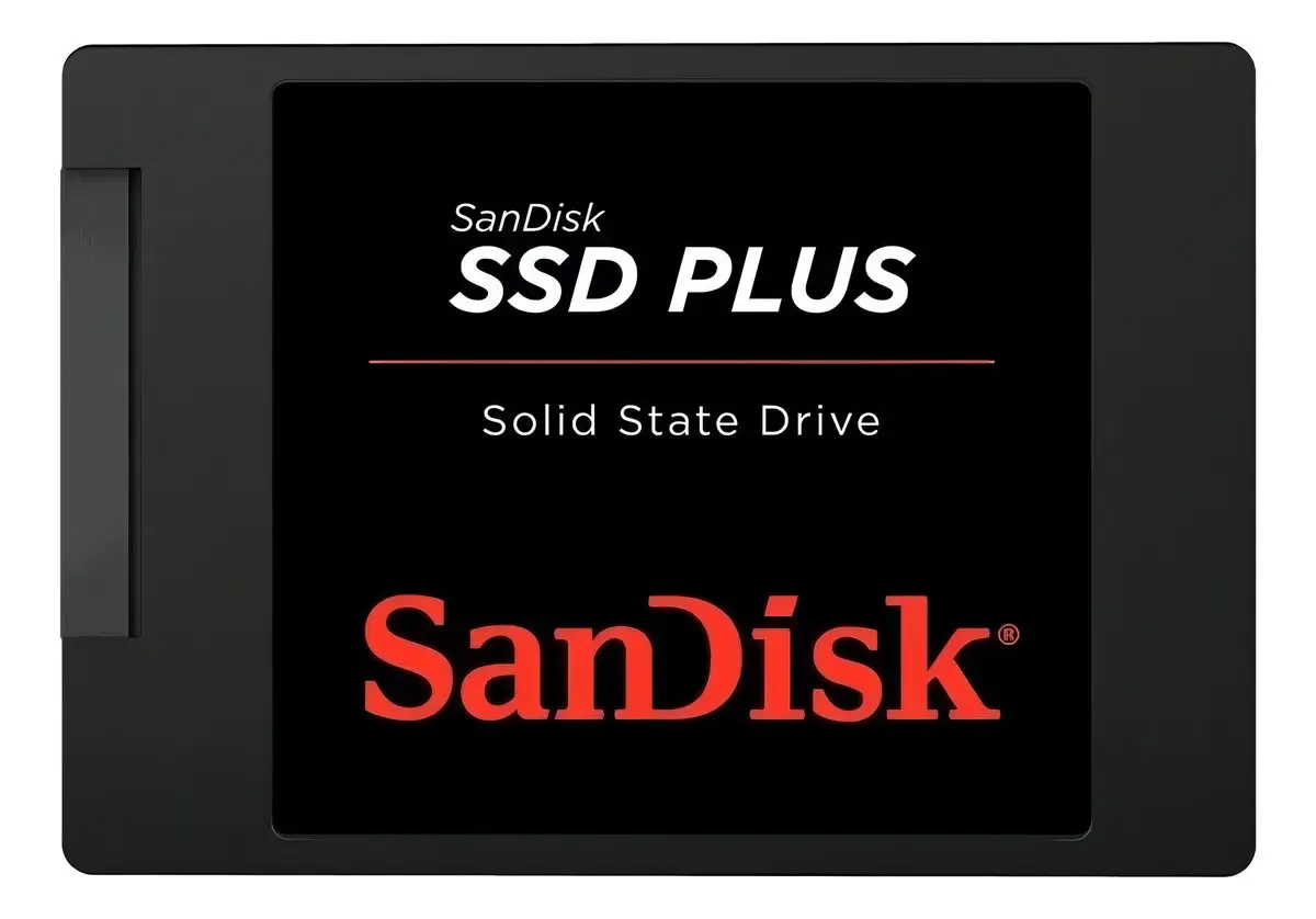 Ssd 480gb Sata 3.0 6 Gb/s Interno Sandisk Plus SDSSDA-480G Gravação Até 445 Mb/s Cor Preto