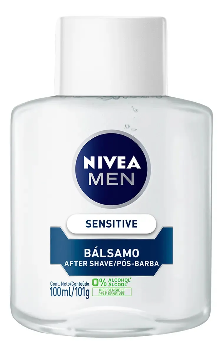NIVEA MEN Bálsamo Pós-Barba Sensitive 100ml, Hidrata e Acalma, Alívio Imediato da Irritação, Extrato de Camomila, Pele Sensível
