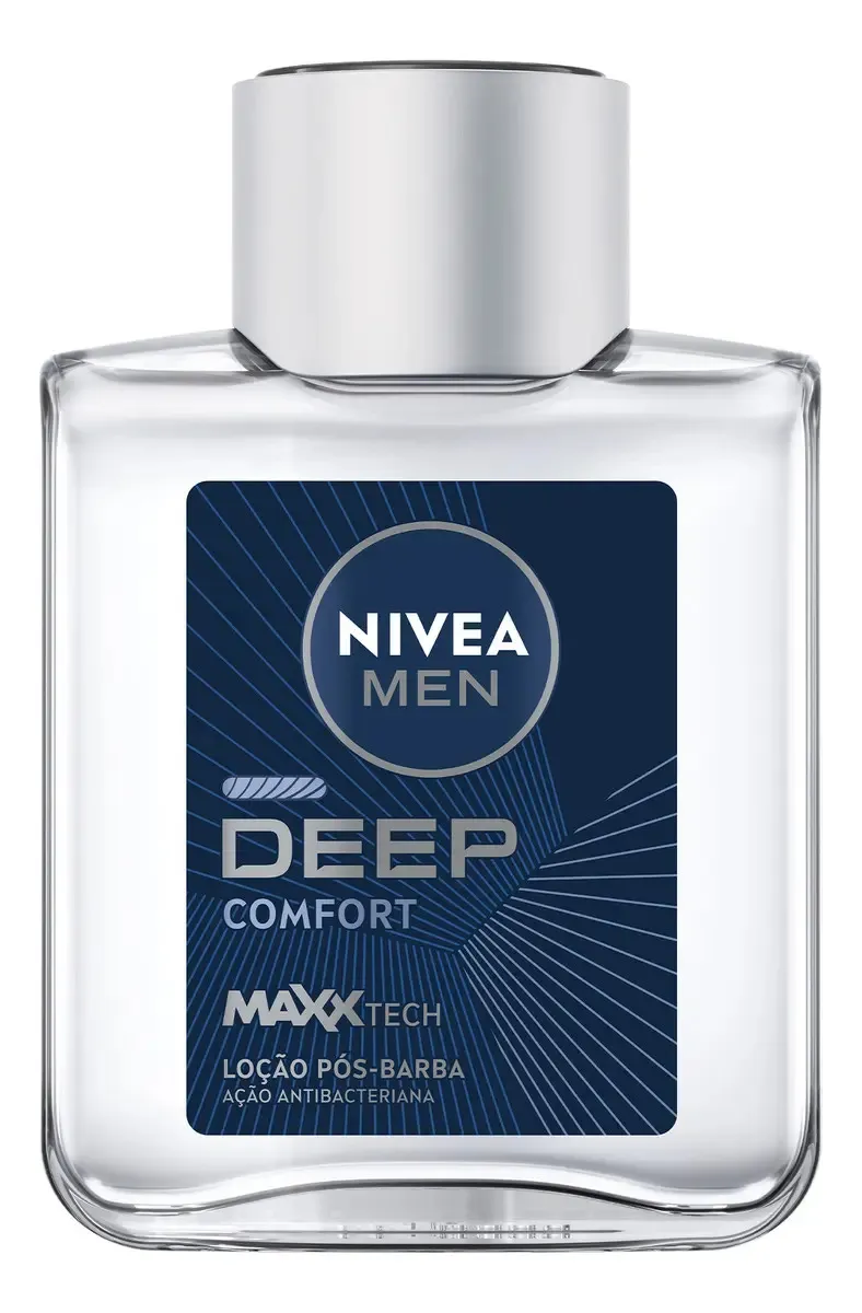 NIVEA MEN Deep Comfort Loção Pós-Barba 100ml, Hidrata e Acalma, Alívio Imediato, Previne Irritações, Ação Antibacteriana, Pele Confortável