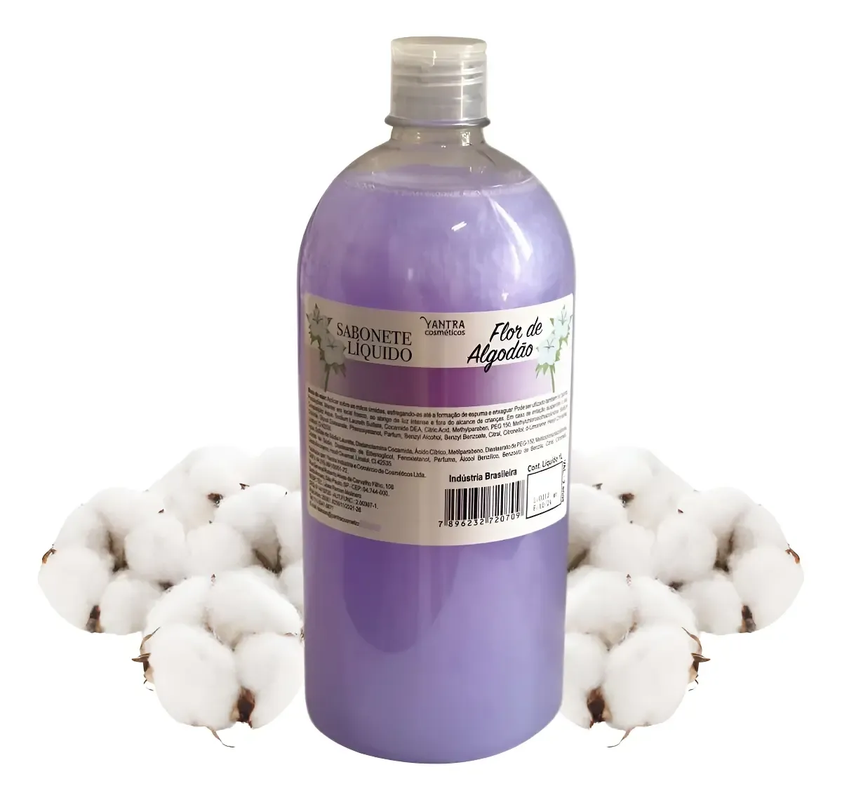 Sabonete Líquido 1l Concentrado Refil Perolado Hidratante Flor de Algodão