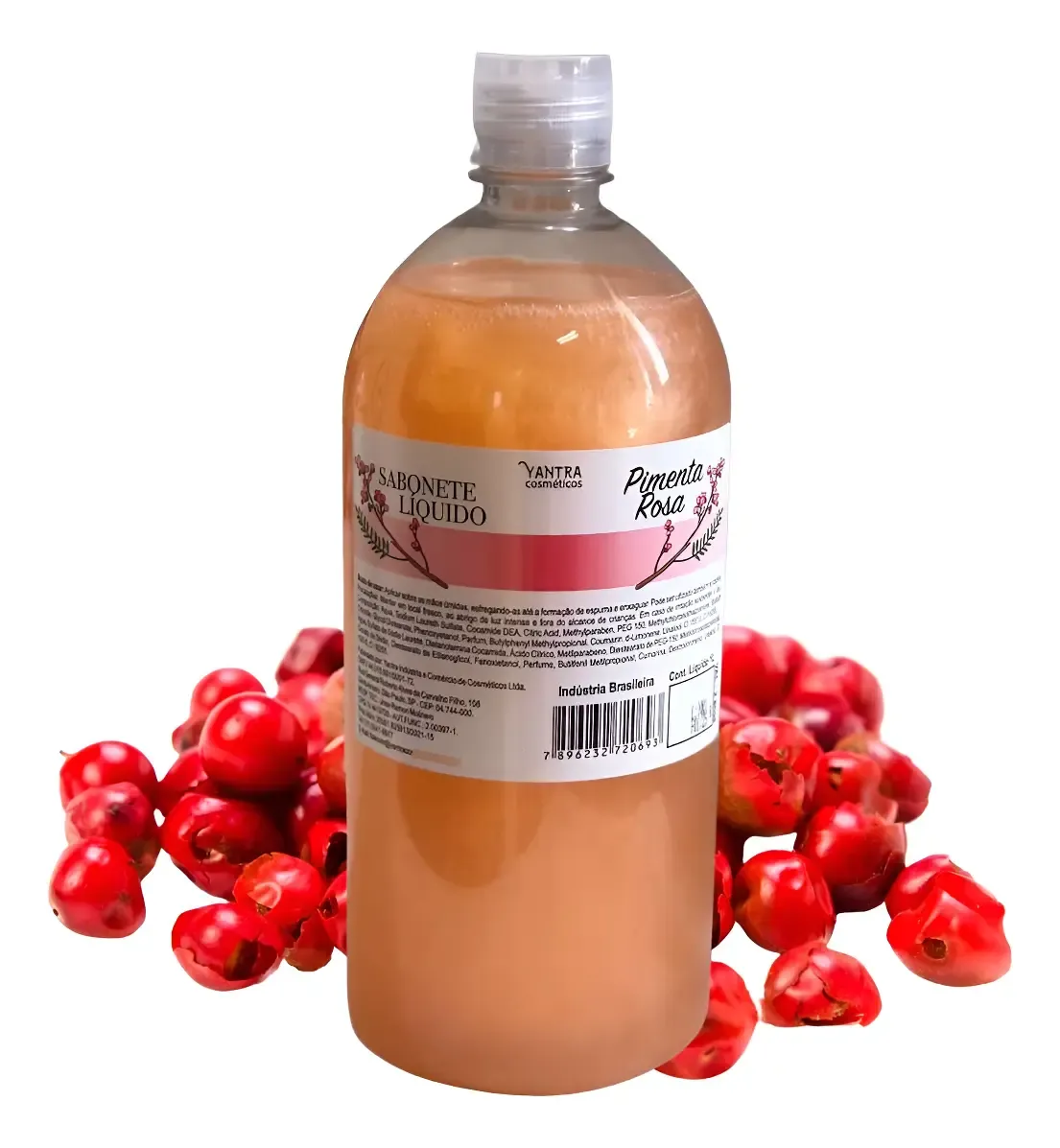 Sabonete Líquido 1l Concentrado Refil Perolado Hidratante Pimenta Rosa
