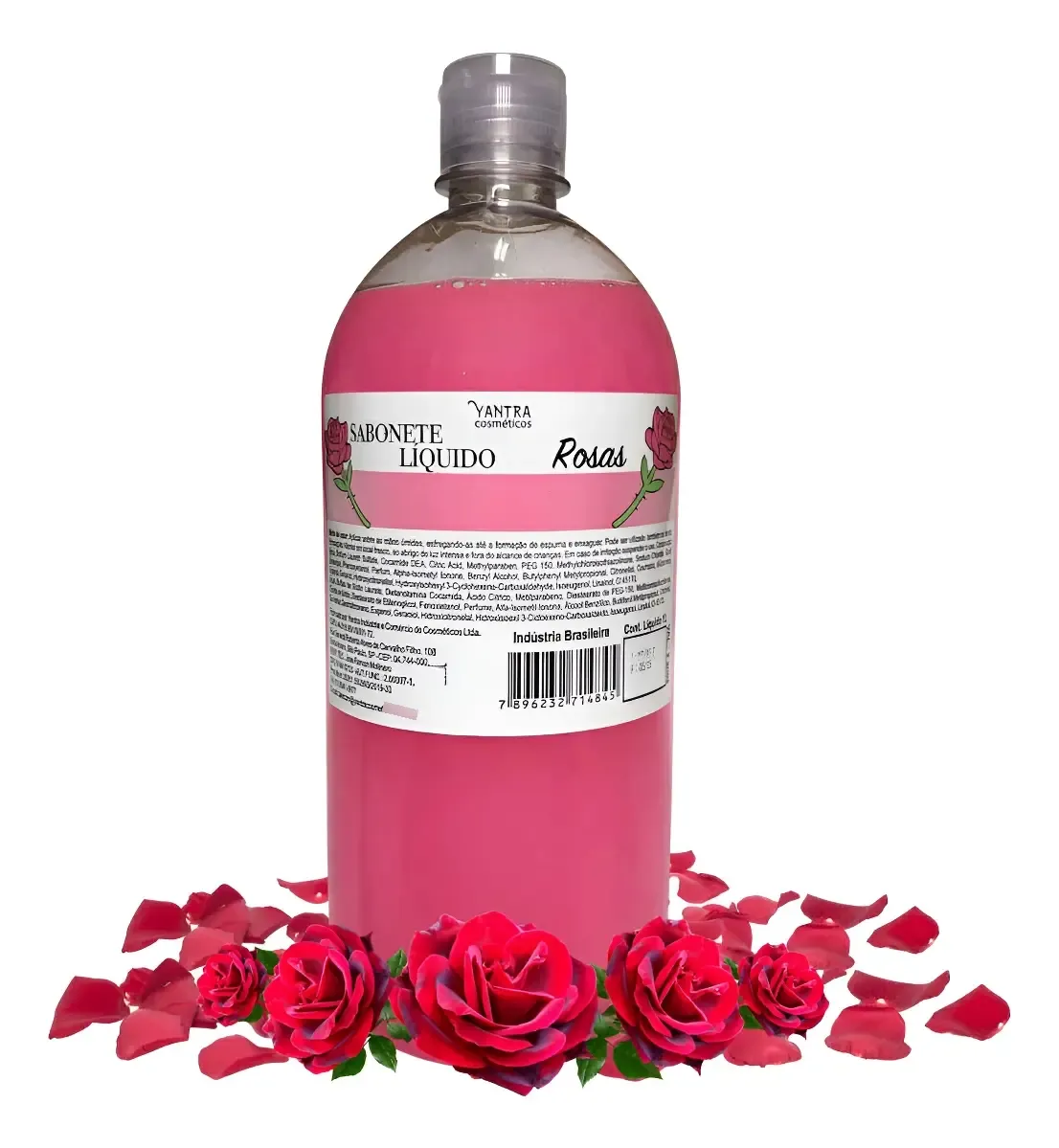 Sabonete Líquido 1l Concentrado Refil Perolado Hidratante Rosas