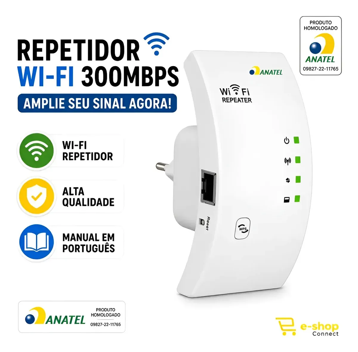 Repetidor De Sinal Wifi Roteador Wireless 2.4ghz Longo Alcan