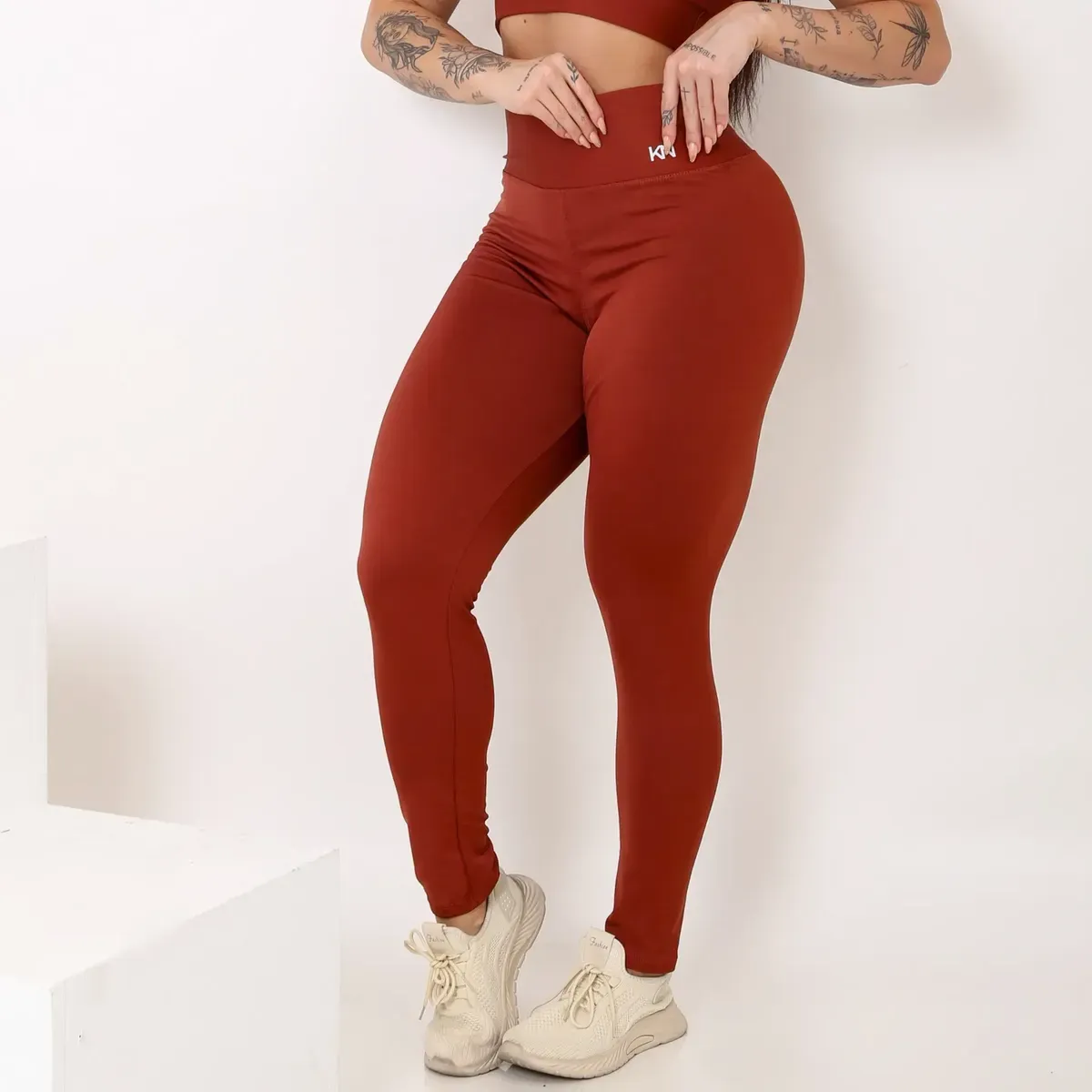 Calça Legging Fitness Zero Transparência Cintura Alta Koenig (Bordô)