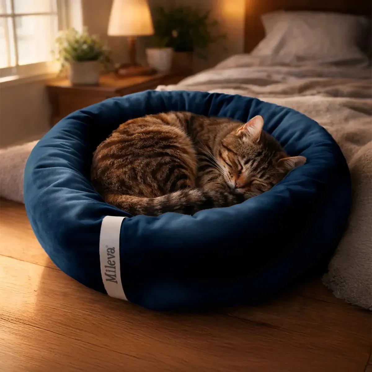 Cama Gato Cachorro Caminha Pet Redonda Ninho Macia 50x50cm Cor Marinho Touch
