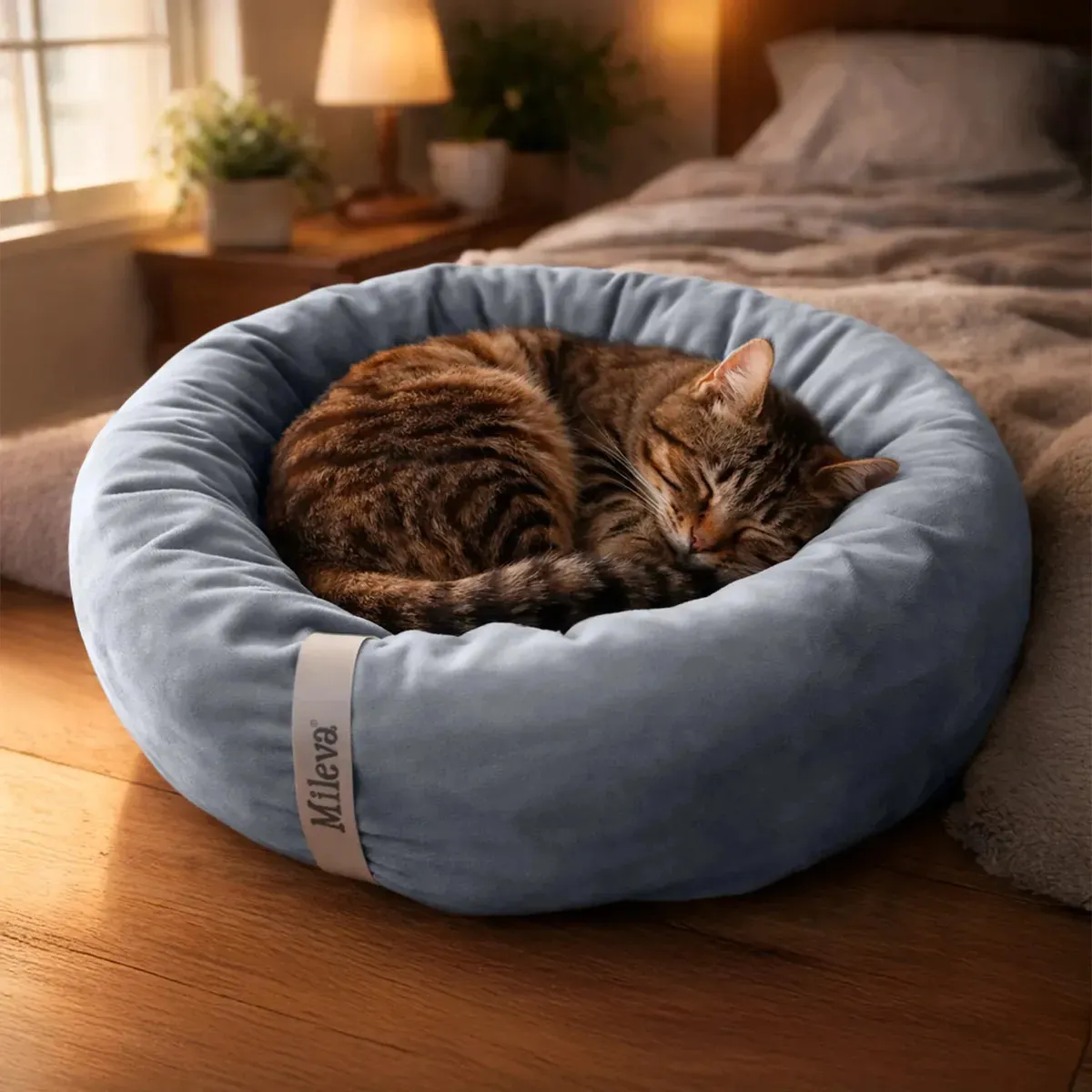 Cama Gato Cachorro Caminha Pet Redonda Ninho Macia 50x50cm Cor Cinza Touch