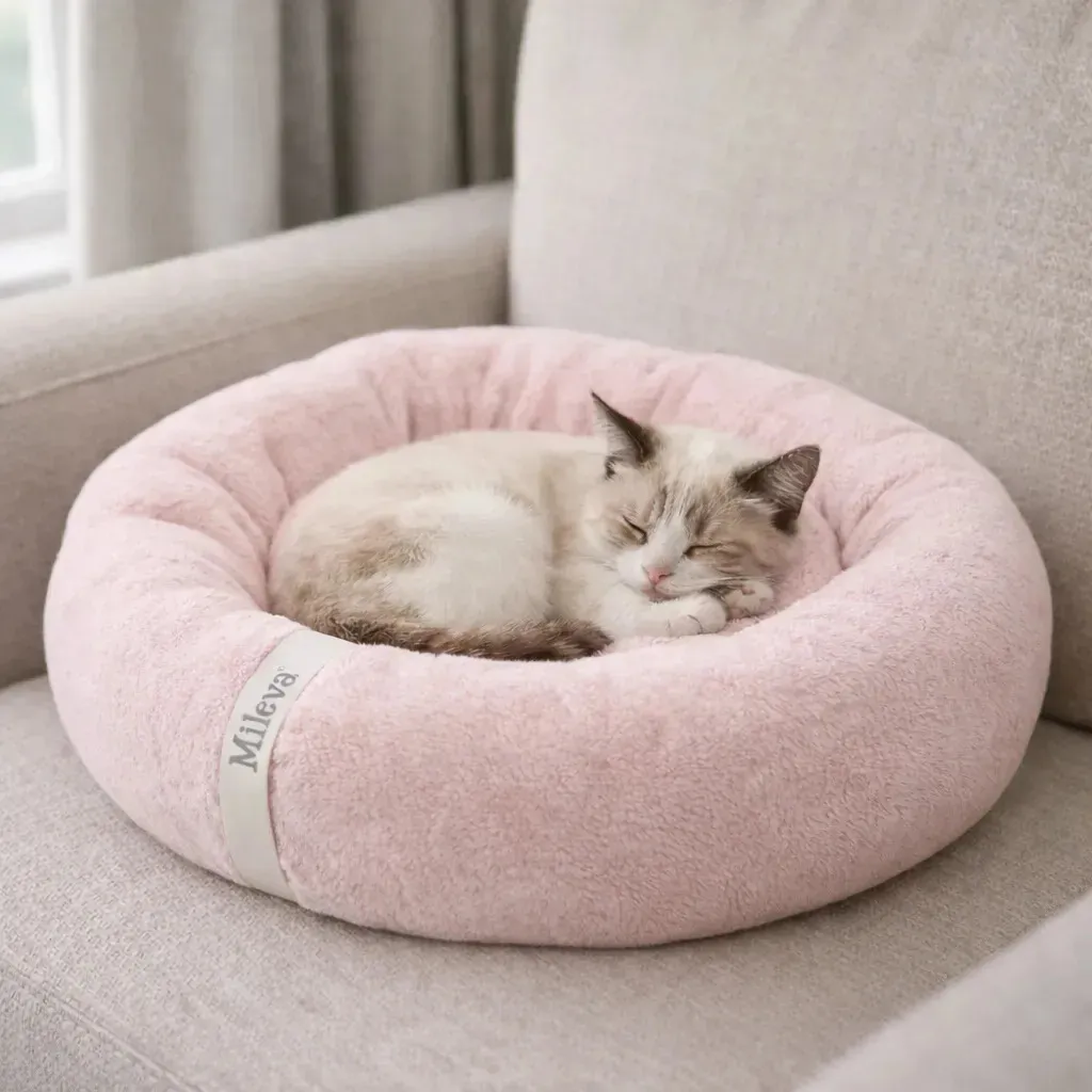 Cama De Gato Caminha Nuvem Ninho Pet Soft Redonda 50x50cm Cor Rosê
