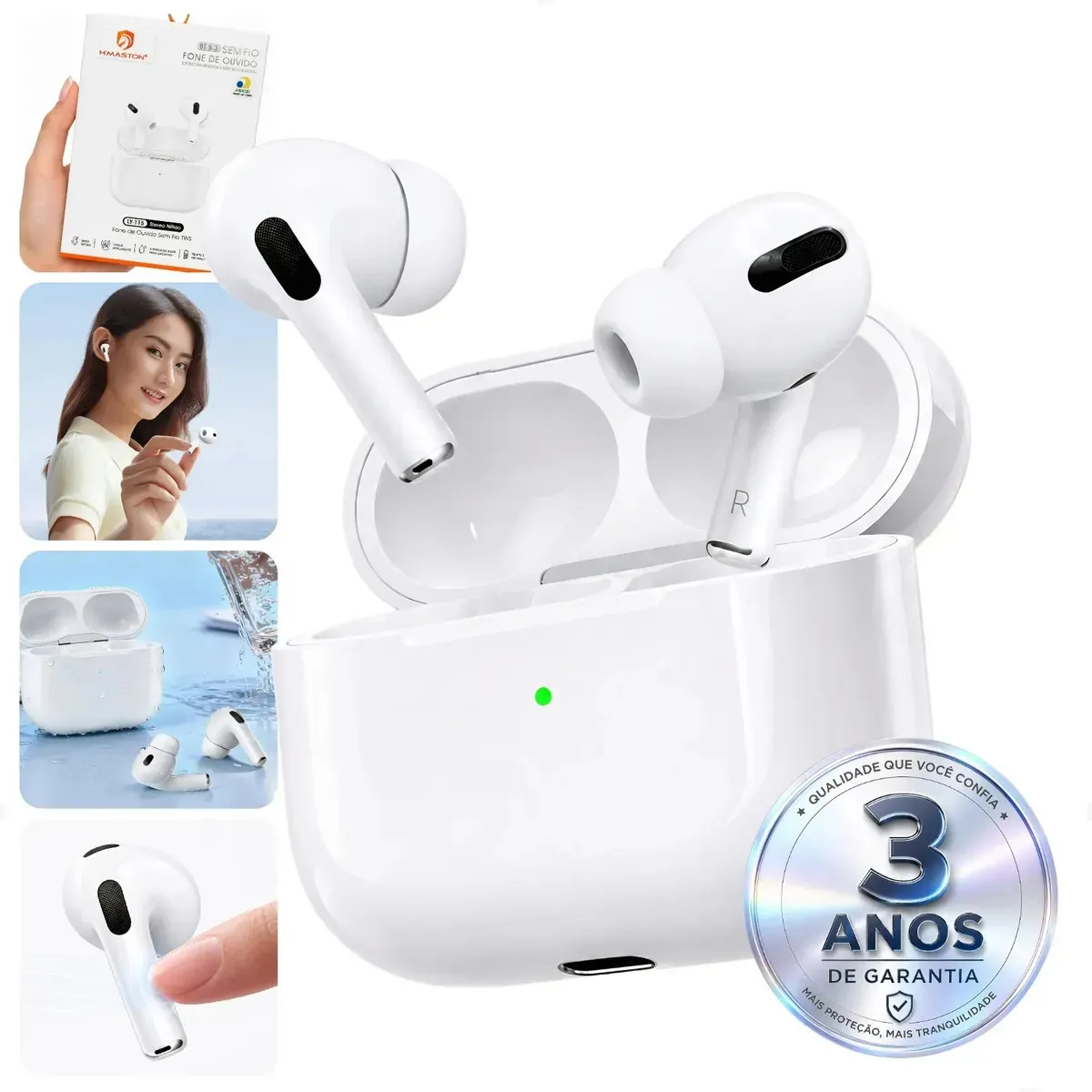 Fone Bluetooth 5.3 Tws Sem Fio Anti Ruido A Prova Dagua Compatível Iphone