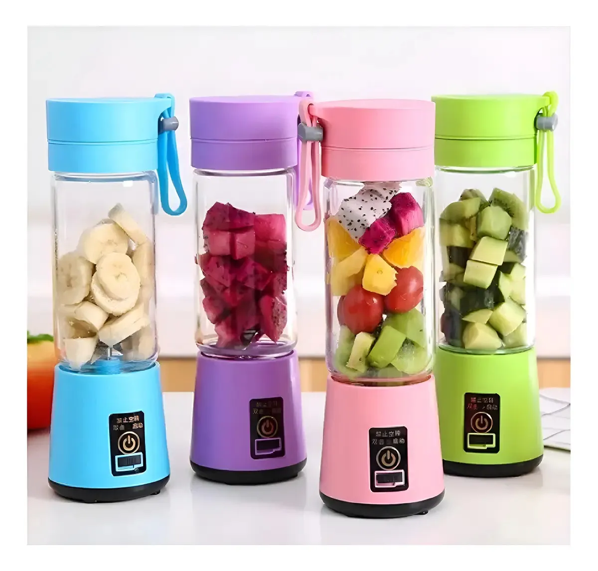 Mini Liquidificador Mixer Garrafa Portátil Usb Recarregável Cor Azul ou verde