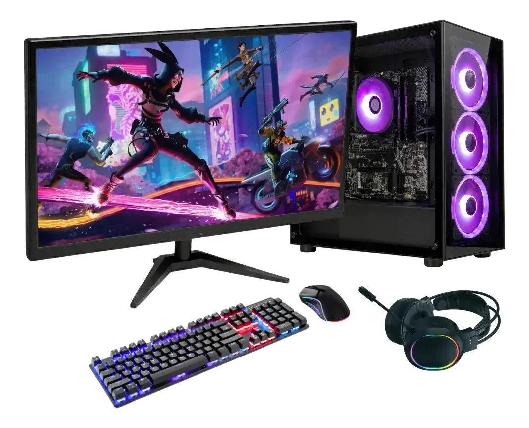 PC Gamer Completo BluePC FORCE, AMD Ryzen 5, Radeon RX, 8GB DDR4, SSD 256GB, Fonte 500W, Monitor LED 23" - PGBP-FOR112