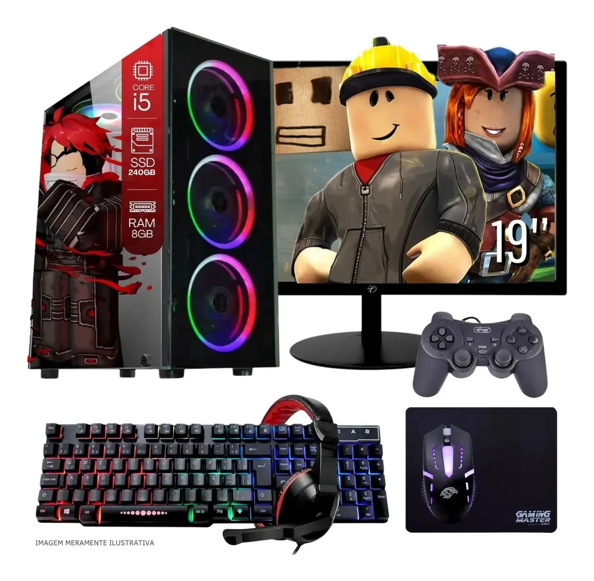 Computador Pc Gamer Completo Tob Intel Core I5 Ssd 240gb 8gb