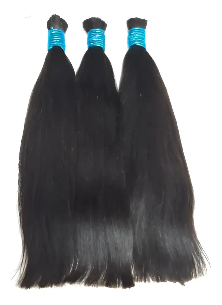 Cabelo Humano Liso Natural 50 cm 100 gramas Castanho