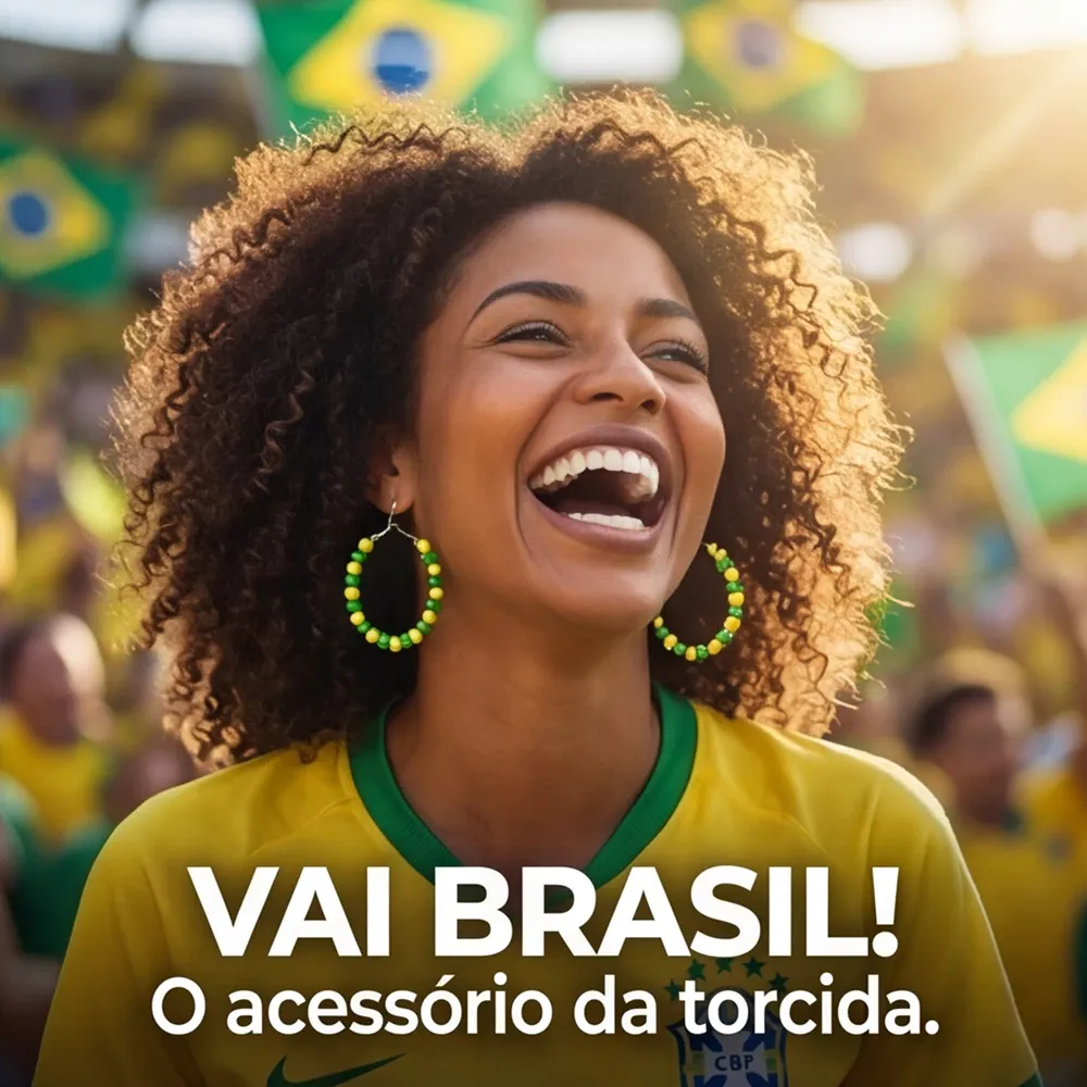 Brinco Argola Copa Do Mundo 2026 Cores Do Brasil Feminino