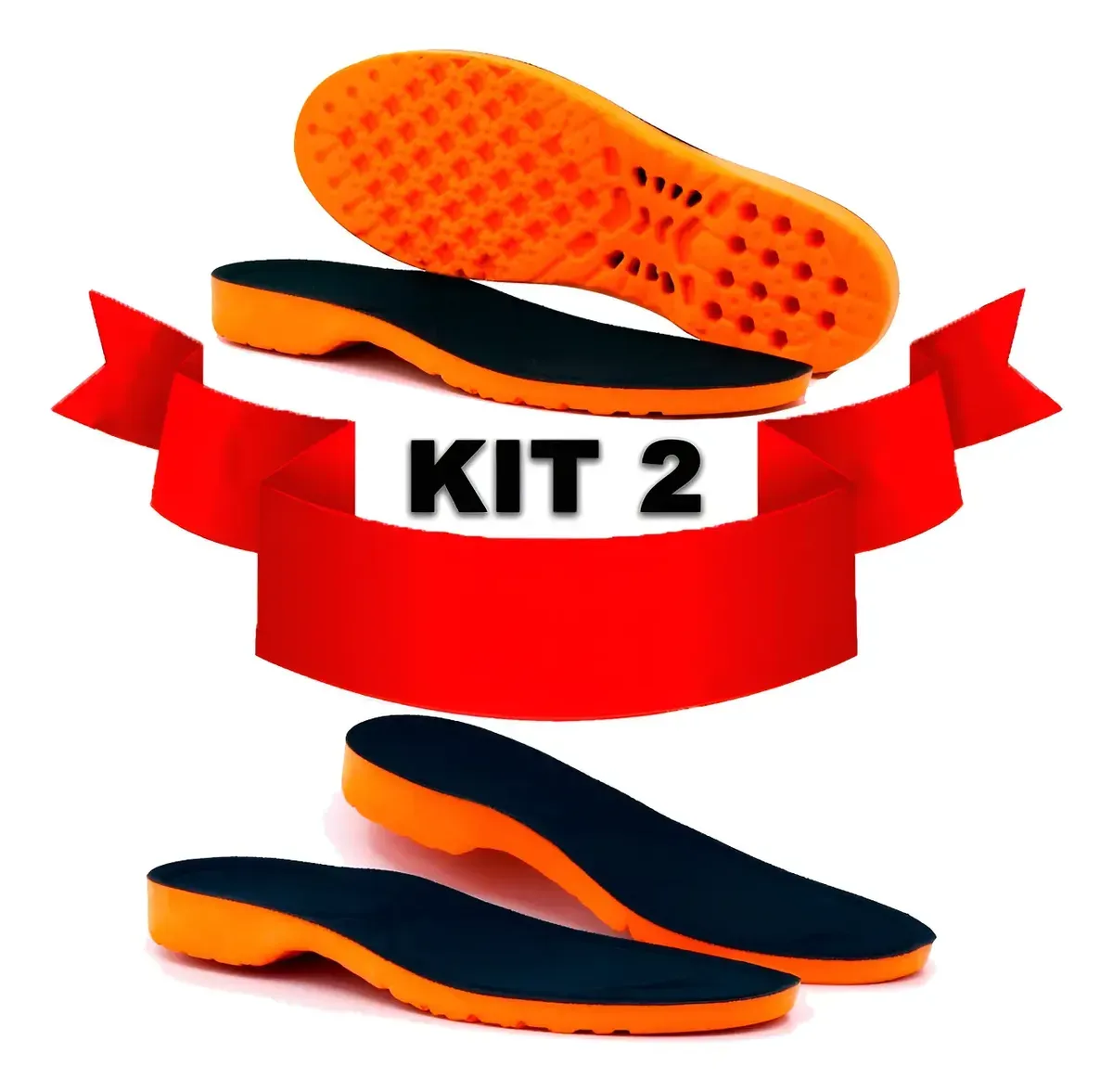 Kit 2 Pares Palmilha De Gel Ortopédica Anatomica Confortável