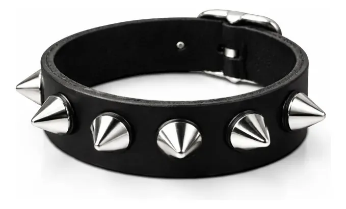 Pulseira Punk Rock Com Espinhos Spike Regulável