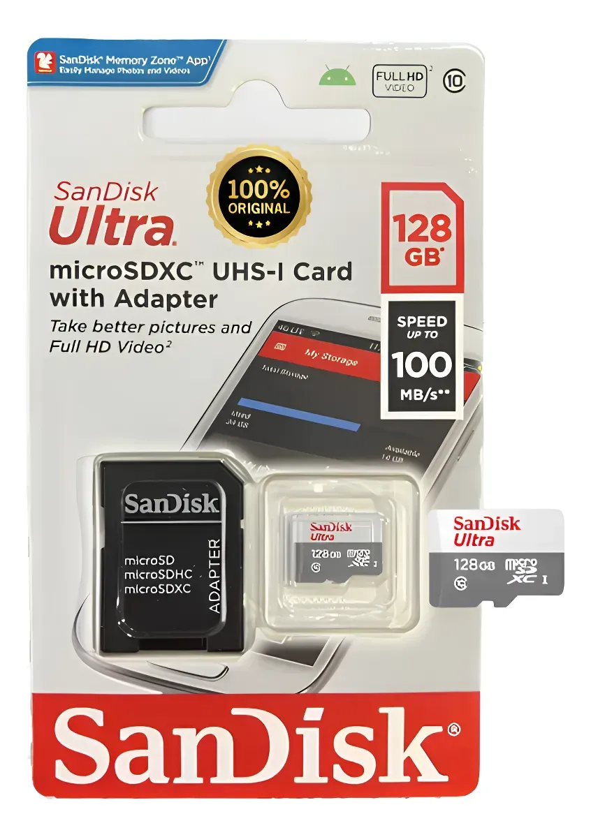 Cartão De Memória SanDisk 128gb Micro Original Classe 10