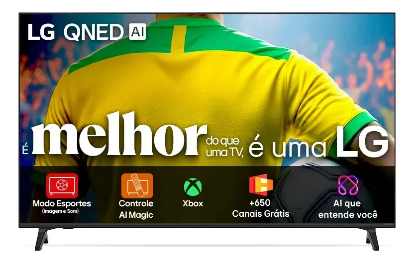 Smart TV 4K 65" LG QNED73 Portal de Games Processador AI α7 Ger8 4K Super Upscaling Google Cast Integrado Controle AI Magic WebOS 25 Modo Esportes Alerta de Esportes